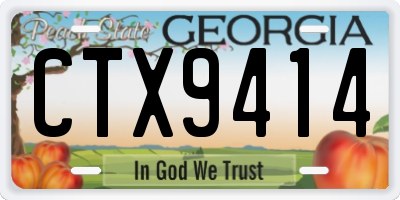 GA license plate CTX9414