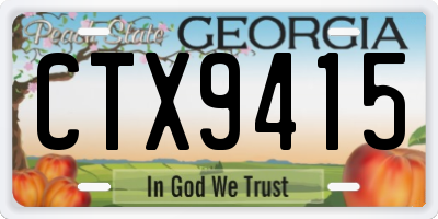 GA license plate CTX9415