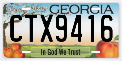 GA license plate CTX9416