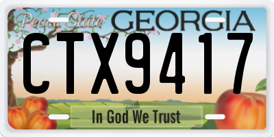 GA license plate CTX9417