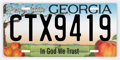 GA license plate CTX9419