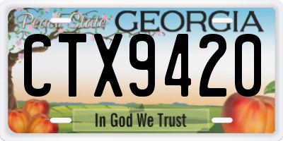 GA license plate CTX9420