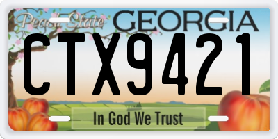 GA license plate CTX9421