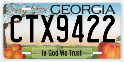 GA license plate CTX9422