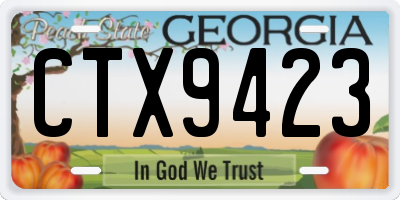 GA license plate CTX9423