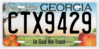 GA license plate CTX9429