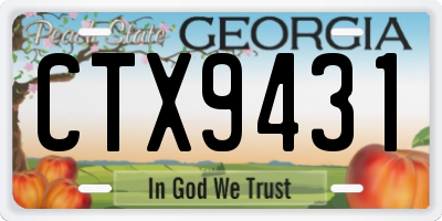 GA license plate CTX9431