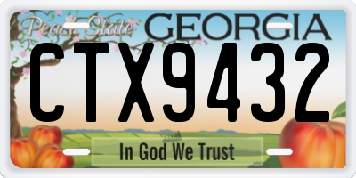 GA license plate CTX9432