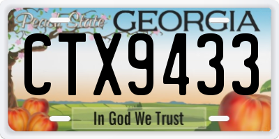 GA license plate CTX9433