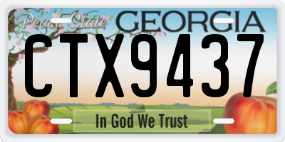 GA license plate CTX9437