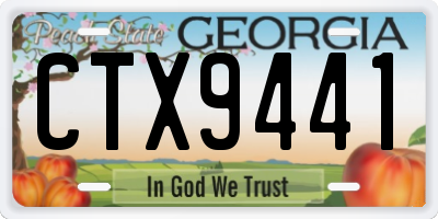 GA license plate CTX9441