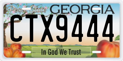 GA license plate CTX9444