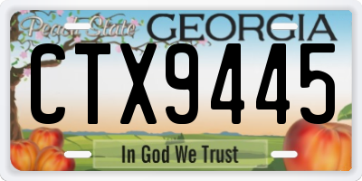 GA license plate CTX9445