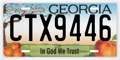 GA license plate CTX9446