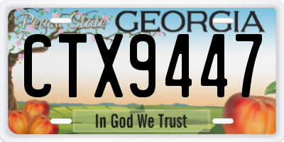 GA license plate CTX9447