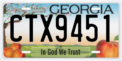 GA license plate CTX9451