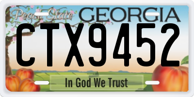 GA license plate CTX9452
