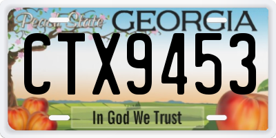 GA license plate CTX9453