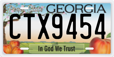 GA license plate CTX9454