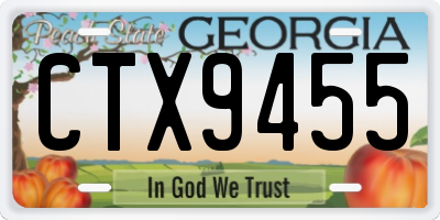 GA license plate CTX9455