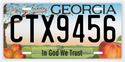 GA license plate CTX9456