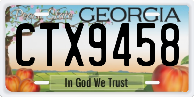 GA license plate CTX9458