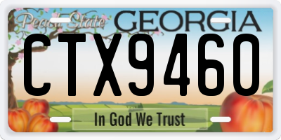 GA license plate CTX9460
