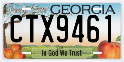 GA license plate CTX9461