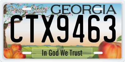 GA license plate CTX9463