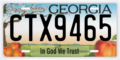GA license plate CTX9465