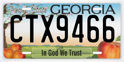 GA license plate CTX9466