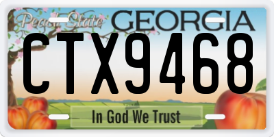 GA license plate CTX9468