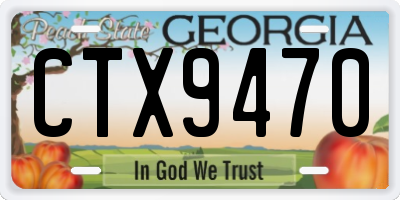 GA license plate CTX9470