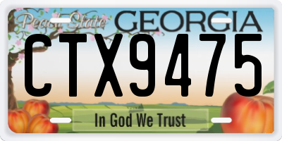 GA license plate CTX9475