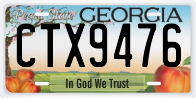 GA license plate CTX9476