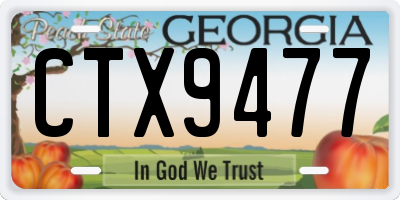 GA license plate CTX9477