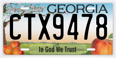 GA license plate CTX9478