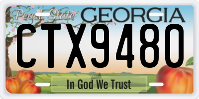 GA license plate CTX9480