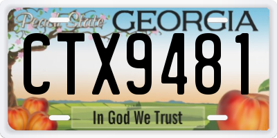 GA license plate CTX9481