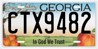 GA license plate CTX9482