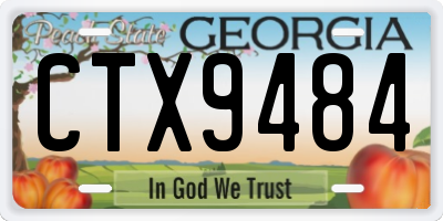 GA license plate CTX9484