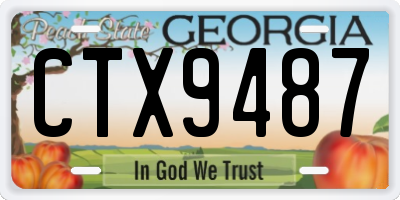 GA license plate CTX9487