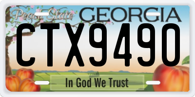GA license plate CTX9490