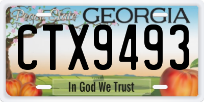 GA license plate CTX9493