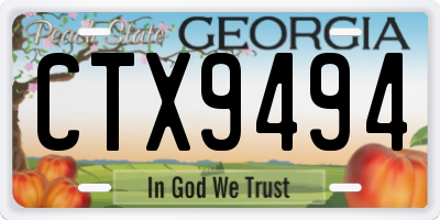 GA license plate CTX9494