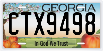 GA license plate CTX9498