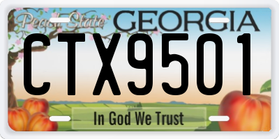 GA license plate CTX9501