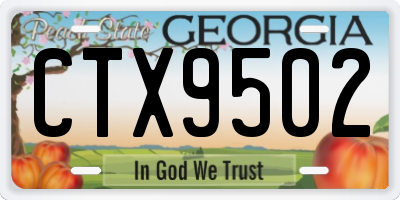 GA license plate CTX9502