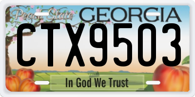 GA license plate CTX9503