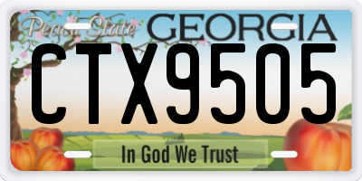 GA license plate CTX9505